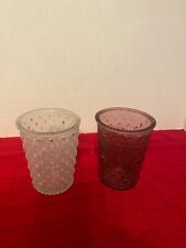Two Sympatico Vase Cylinders. One is Fuchsia Pink and one is Frosted White. picture