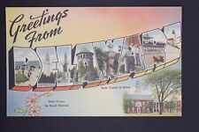Vintage 1940s Delaware Large Letter LINEN Postcard Multi-View - UNUSED picture