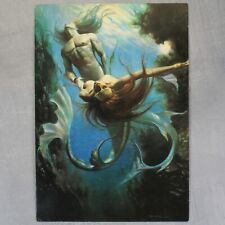 Sea nymph mermaid witch. Nude Couple. Boris VALLEJO Vintage russian postcard🦈 picture