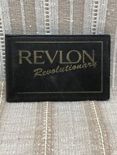 Vintage Revlon Revolutionary Foldable Makeup Mirror Purse Pocket Black picture