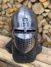 12 Century Medieval Bascinet Helmet, Elite Knight Helmet Full Face Helmet gift picture