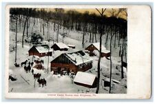 c1905 Birds Eye View Winter Lumber Camp Scene Ridgeway Pennsylvania PA Postcard picture