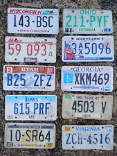 10 Mixed States Lot of Roadkill License Plates Ranging from Years 1981 - 12 BAD  picture