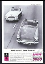1964 Austin-Healey 3000 and Sprite car photo vintage print ad picture
