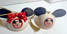 LENOX Set of My Own Mickey &  Minnie Mouse Ears Disney Christmas Tree Ornaments picture