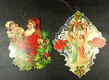 Vintage Large Angels Santa Die Cut Hanging Ornaments Shackman 1994  hd4 picture