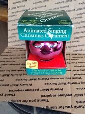 Vintage 1986 PBC Animated Singing Christmas Ornament Pink NOT TESTED.  picture