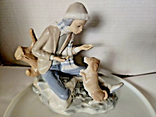  VTG 1977  Mint Lladro Nao Boy 'Lesson For the Dog'  Figurine #140 DAISA  Spain  picture