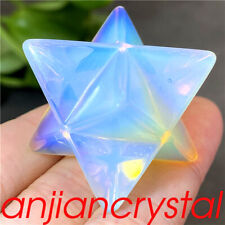 1pcs opalite Merkaba Star Quartz Crystal Pendant Reiki Healing Gem Mineral 1.5