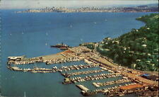 Aerial view of Sausalito California ~ 1950-60s vintage aerial postcard picture
