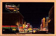 Vintage Postcard Virginia Street Night View Reno Nevada B7 picture