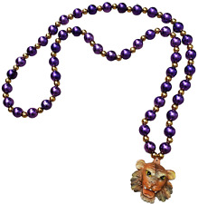LSU FIGHTING TIGERS PURPLE & GOLD TIGER NECKLACE BEADS picture