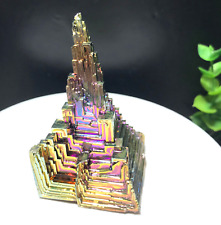 102g 63mm Rainbow Bismuth Ore Pyramid Quartz Crystal Mineral Specimen Healing 39 picture