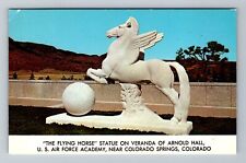 Colorado Springs CO-Colorado, Statue On Veranda Of Arnold Hall Vintage Postcard picture