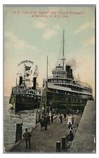 Steamship Steamboat SS City of St Ignace Cleveland D&d Line OH Ohio Postcard picture