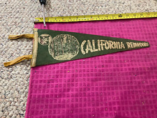 VTG California CA Redwoods SOUVENIR Pennant Banner Flag TREES Bear -FAST SHIPPER picture