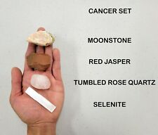 Crystals for Cancer Zodiac Sign, Moonstone, Red Jasper, Rose Quartz, Selenite picture
