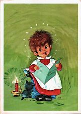 Antique 1950s Postcard Christmas Carols Unused Greeting Card 6 x 4 picture