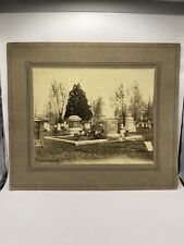 Antique Large 14”x12” Cabinet Card Cemetery Grave Site Early 1900’s picture