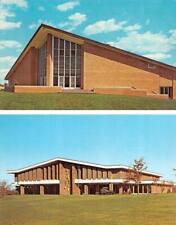 2~Postcards Rockford, IL Illinois  ROCKFORD COLLEGE  Student Union & Library picture