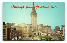 Cleveland Ohio Greetings Postcard Terminal Tower 52 Stories High     pc57 picture
