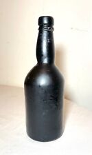 rare antique 18th century handmade mold blown crooked green whiskey glass bottle picture