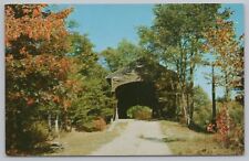 Hemlock Bridge~Maines Historic & Scenic Covered Bridge In Freyburg ME~Vintage PC picture