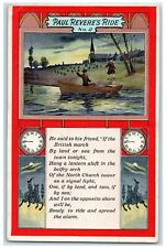 c1910s Paul Revere's Ride No. 2 Land Or Sea Boat Scene Embossed Antique Postcard picture