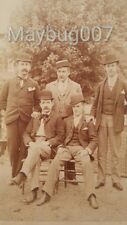 Antique Cabinet Photograph Group of 5 Men in Derby Hats Suits Picture picture