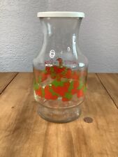 Vintage 1980s Strawberry Shortcake Glass Carafe With Plastic Lid picture