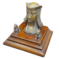 Rare Vintage 1920's Art-Deco Bronze Egyptian Style Desk Inkwell/Pen Holder picture