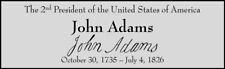 President John Adams Custom Laser Engraved 2x6 Plate Plaque  picture
