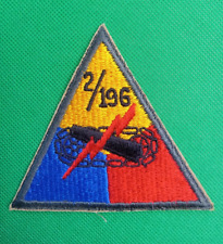 US Army Authentic Late 1950's/1960's 2nd Battalion 196th Armor Patch picture
