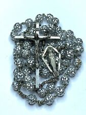 † SCARCE VINTAGE STERLING UNIQUE DISCO BALL LIKE ROSARY 25 1/2