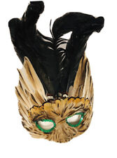 Vintage 1980's Halloween Mardi Gras Real Feather Mask  picture