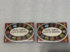 2 Vtg Grand Temple State Of Missouri Birth Stones Pocket Advertising Mirror picture