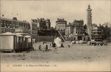 France Dinard ~ Beach tents at Hotel Royal ~ c1910 vintage postcard sku139 picture