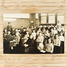 Studious Mystery School Children RPPC Postcard c1914 Antique Real Photo C2964 picture