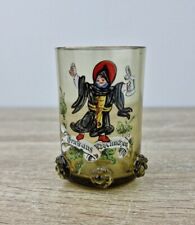 Antique German Shot Glass Hand Painted Smoked Glass. picture