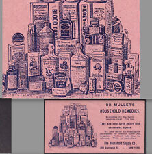 Dr Muller Remedies Rat Poison Hair Syrup Blood Kidney Cure Bottle NY Trade Card picture