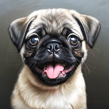 8x8 Cute Pug Dog Photo Artwork Print Photography Puppy Animal Picture Framed picture