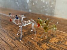 TWO Vintage Hand Blown Glass Greyhound Dog (s) picture