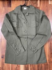 NOS 1986 Vintage Womens U.S. Military Army Green UTILITY SHIRT OG-507 Size 10 L picture