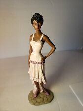 Black African Woman 1920's Flapper Statue Pink Dress Dancing Queen picture