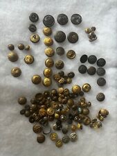 Vintage Patterned Military Buttons Brass or Gold Colored picture