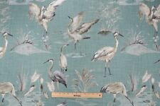 NEW 2024  2 Drapes Hamilton AVIARY Cranes Nile Green Sold by Pair, custom sizes picture
