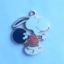 Snoopy Charm vintage playing ten pin bowling brooch pin jewerly gold Peanuts picture