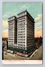 Milwaukee WI-Wisconsin, Wells Building, Advertisement, Vintage c1907 Postcard picture