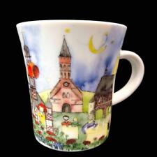 Vintage Kahla Germany Town Village Carnival Porcelain Mug Ferris Wheel Churches picture