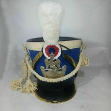 Nepoleonic Era Blue Shako Hat+ White Long Pompom + White Cordon + H1 picture